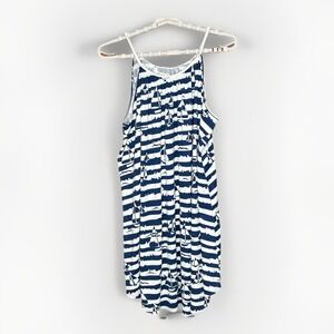 Indigo Soul Dress Women XL‎ Navy White Sailboat Striped Nautical Beachy Coastal